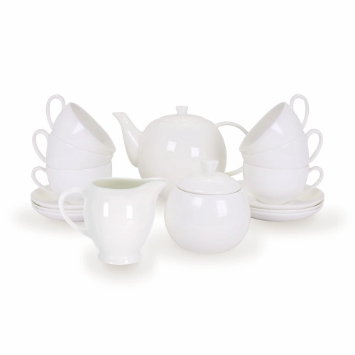 Белый чайный сервиз Кантри (без декора) в интернет-магазине фарфоровой посуды Акку