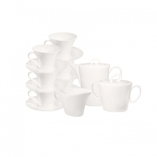 Белый чайный сервиз Конус (без декора) в интернет-магазине фарфоровой посуды Акку