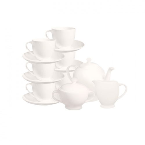 Белый чайный сервиз Классика (без декора) в интернет-магазине фарфоровой посуды Акку